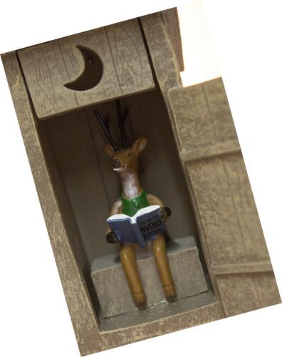 Outhouse With Deer Inside Resin Christmas Ornament